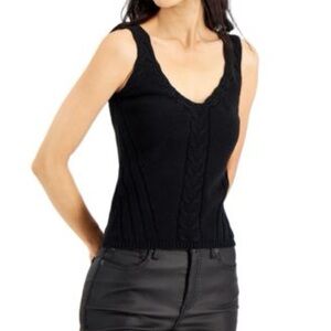 INC International Concepts Black Knit Tank Top